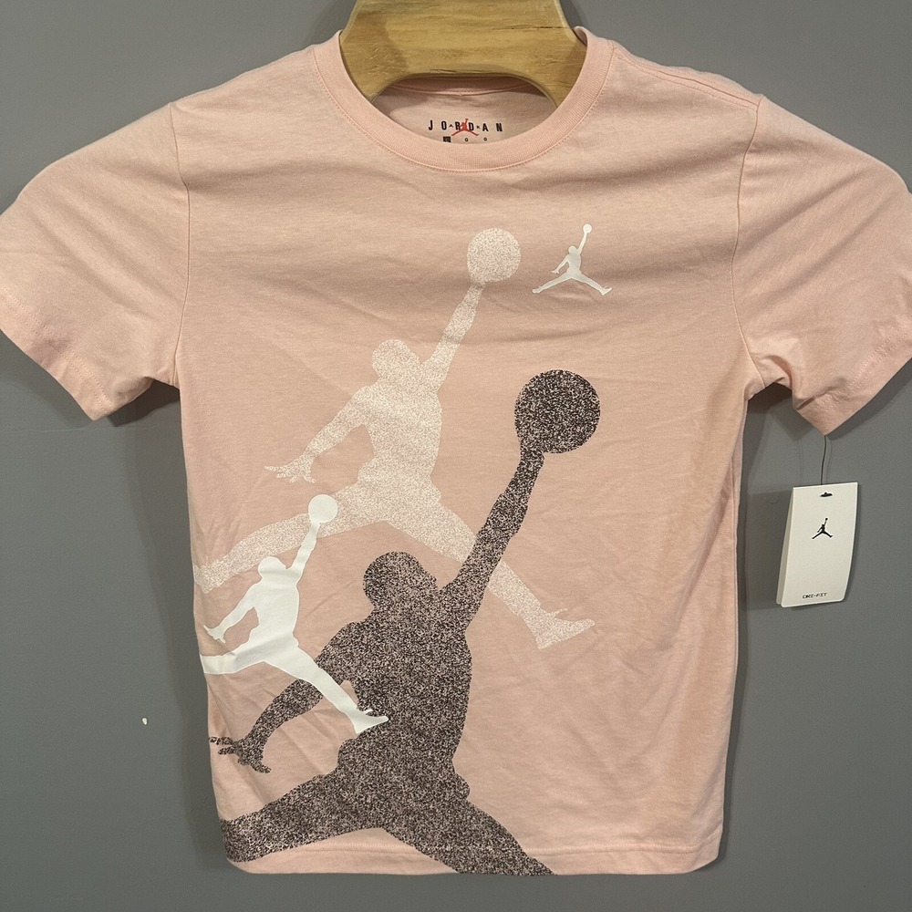 Jordan Kids Dri-FIT Jumpman Graphic T-Shirt Legend Pink 95D119-AHC Size L 12-13Y